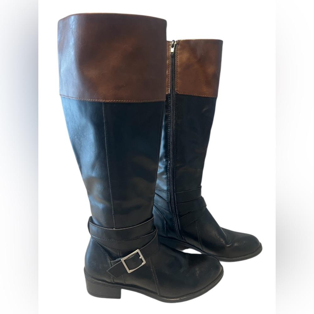 Arizona Jean Co 2 Tone Tall Knee High Delling Boots size 6.5 Equestrian Riding